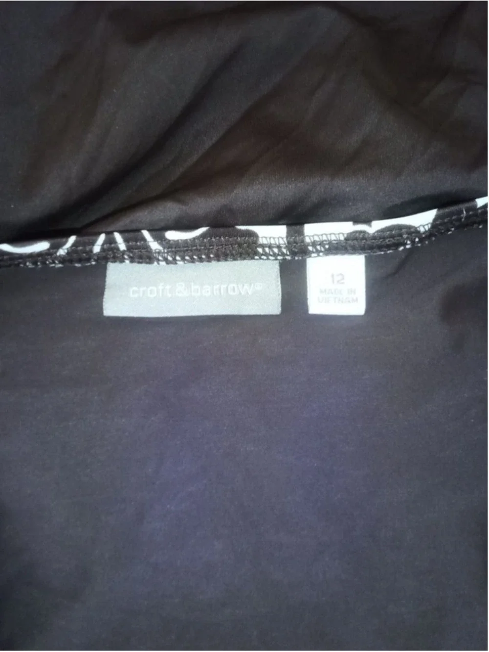 Croft & Barrow Brown White Swim Skirt Size 12
